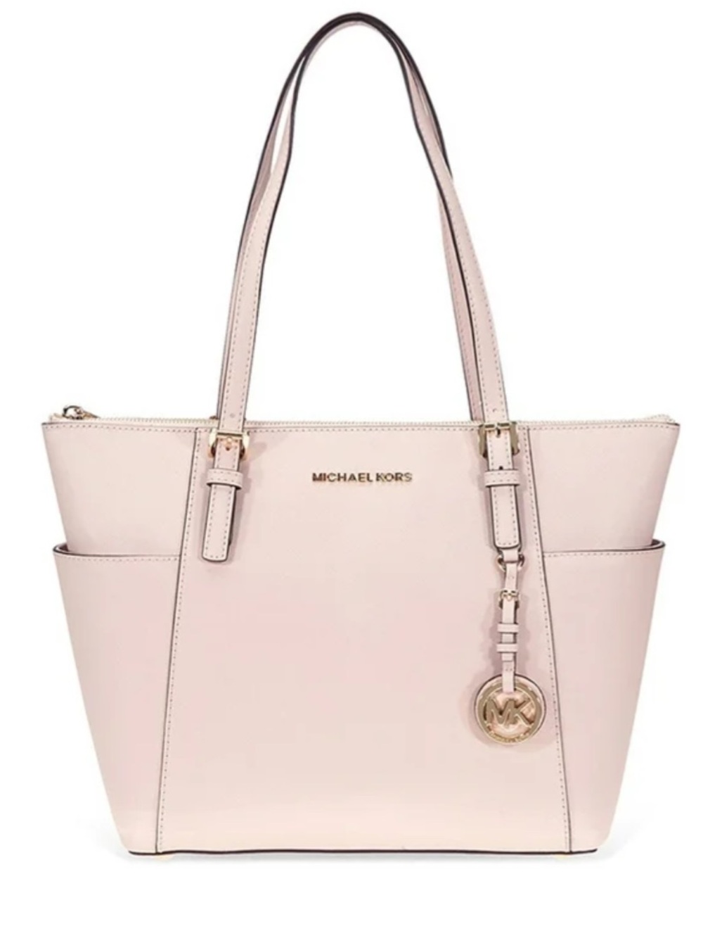 MICHAEL Michael Kors Soft Pink Saffiano Tote with Gold Charm